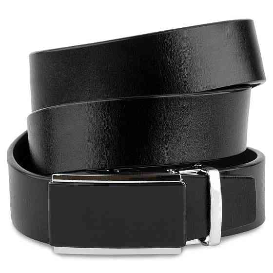 Ремень мужской черный прямоугольник Vintage 20257 Черный Киев