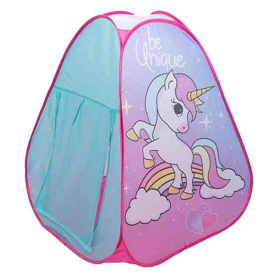 Намет дитячий 80×80×100 см ігровий намет для дівчаток вуличний з єдинорогом Рожевий HP-S-2ND Коломия