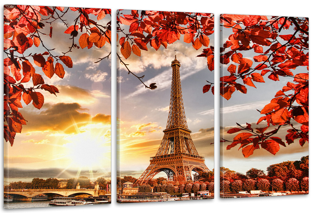 Модульна картина Париж Осінь (53х100см) Аrt-189_3А Київ - фото 1