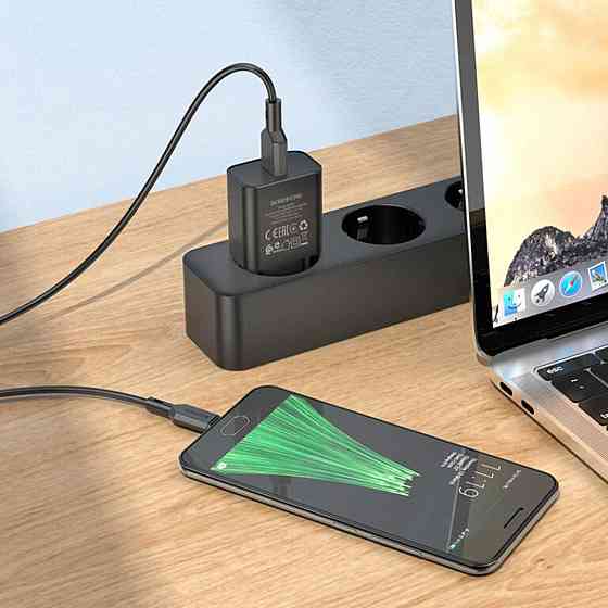 Мережевий зарядний пристрій BOROFONE BA72A Spring single port QC3.0 charger, колір чорний BA72AB Одеса