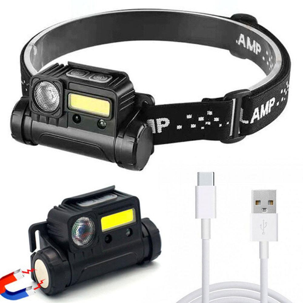 Налобный фонарь с датчиком движения BL-123 XPE+COB / Магнитный фонарик с красным фонариком для рыбалки Киев - изображение 1