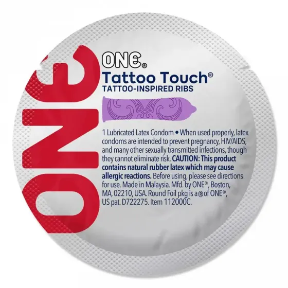 Презерватив ONE Tattoo Touch Purple 1 шт Львів