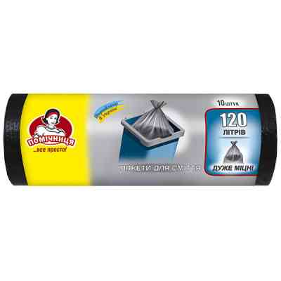 Пакеты для мусора Помічниця 120 л 10 шт. (4820012340194) Винница