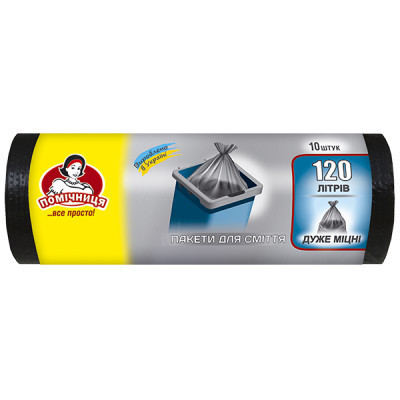 Пакети для сміття Помічниця 120 л 10 шт. (4820012340194) Вінниця - фото 1