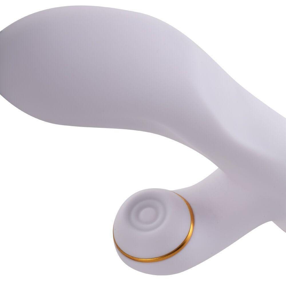 Вібратор-кролик з пульсацією та флогером LOCKINK SEVANDA Whip Vibrating Massage Wand, біло-золотий Sex Aura Київ - фото 4