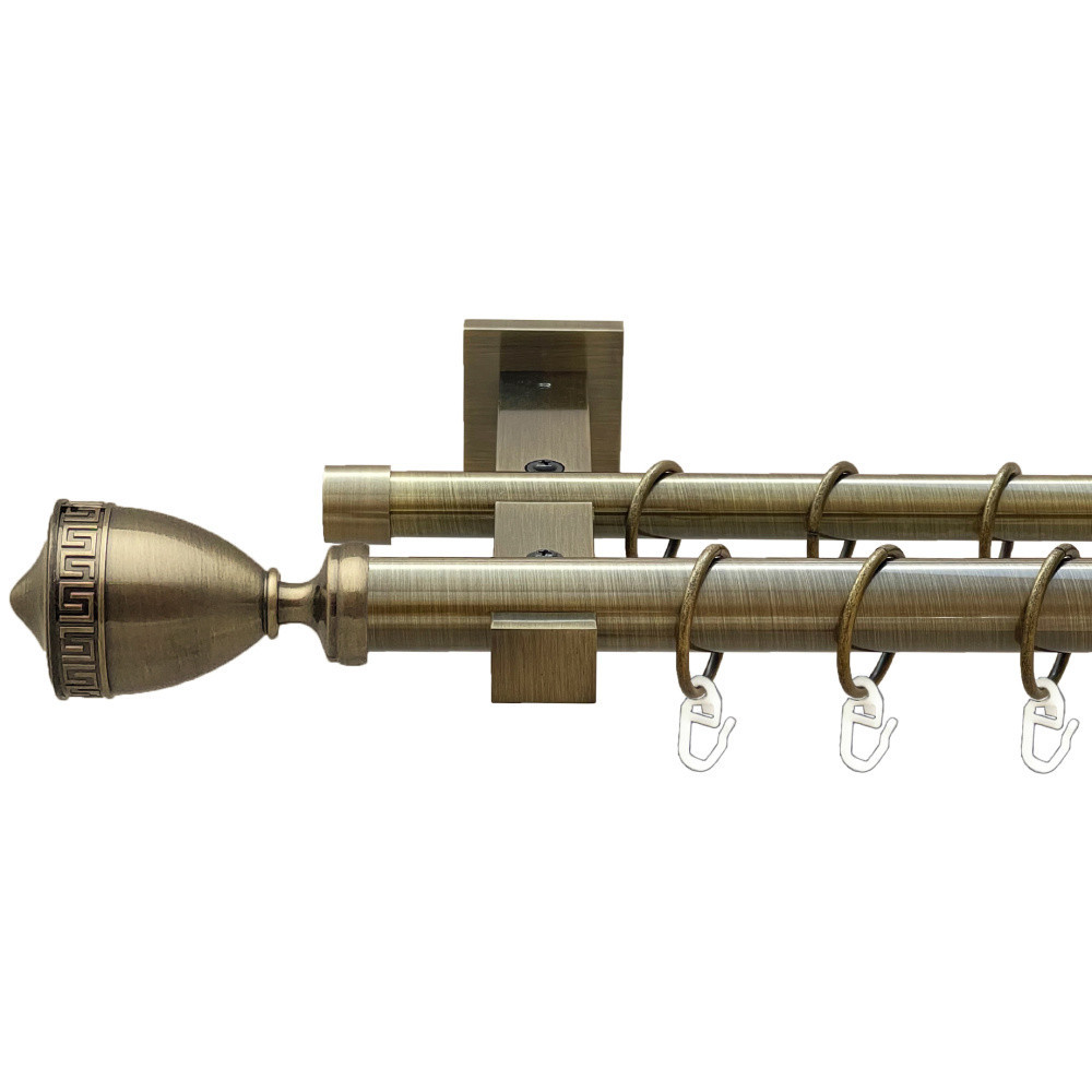 Карниз Orvit Афіна металевий дворядний техно гладка труба кільце металеве Антик 25\19 мм 300 см (00-00025951) Львов - изображение 1