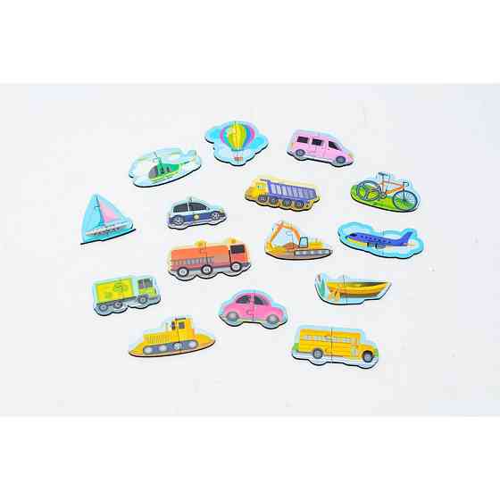 Дерев'яний магнітний пазл "Машинки" Puz-22932, 30 елементів Вінниця