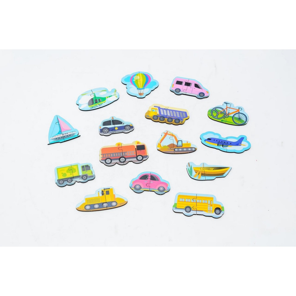 Дерев'яний магнітний пазл "Машинки" Puz-22932, 30 елементів Вінниця - фото 3