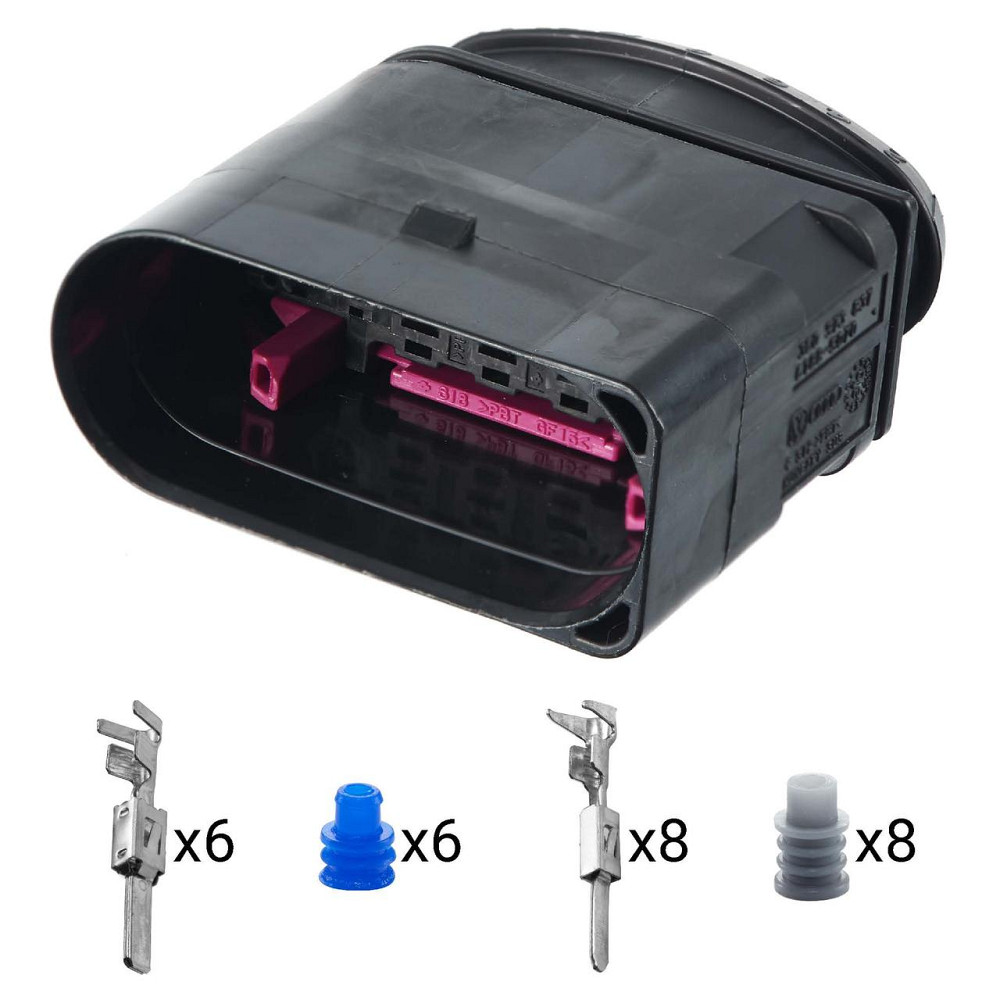 Разьем коннектор 14-кон., Фара,  3C0973837, 6188-507 VAG, SUMITOMO Германия, Франция, Германия, Audi, Bugatti, Porsche, Seat, Киев - изображение 1