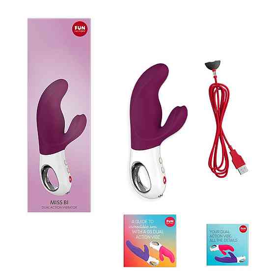 Вибратор-кролик Fun Factory MISS BI grape/white, 2 независимых мотора, диаметр 4,2 см Sex Aura Киев