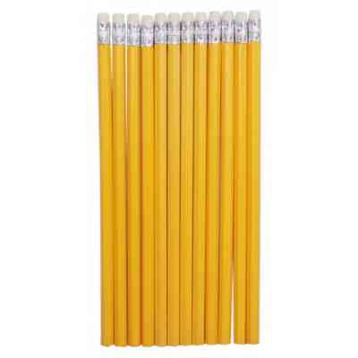 Олівець графітний H-Tone НВ, з гумкою, жовтий, уп. 12 шт (PENCIL-HT-JJ30105B) Вінниця