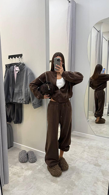 Жіночий теплий прогулянковий костюм двійка з двостороннього флісу Одеса - фото 2