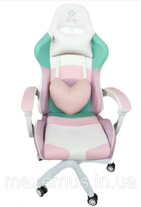 Геймерское раскладное кресло игровое для приставки профессиональное стул компьютерный Bonro B 8 1 3 розовый Мостиска - изображение 12