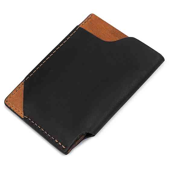 Шкіряний оригінальний картхолдер Чорний (GRANDE PELLE) Київ