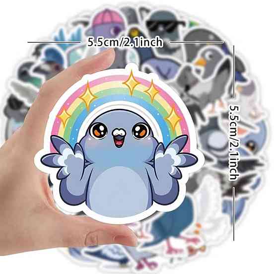 Набір наклейок з птахами (голуби) для скрапбукінгу та декору, 63 шт Київ