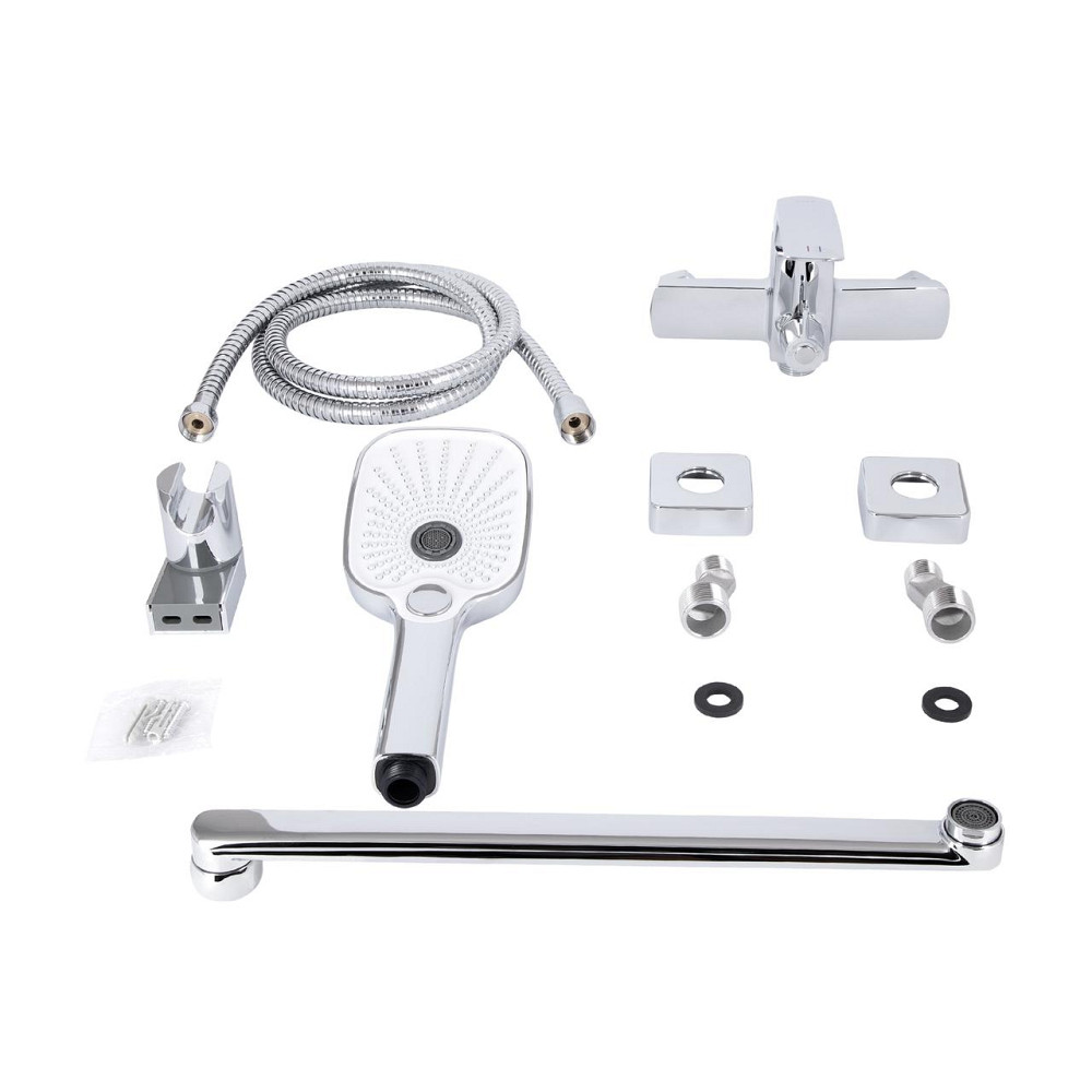 Змішувач для ванни Qtap Tern з довгим поворотним виливом (з душовим гарнітуром) QTTER260CRM47587 Chrome Київ - фото 7