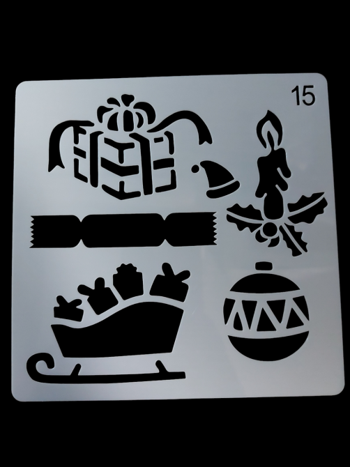 Трафарет для нового года с пластика 15 на 15 см серый Киев - изображение 1