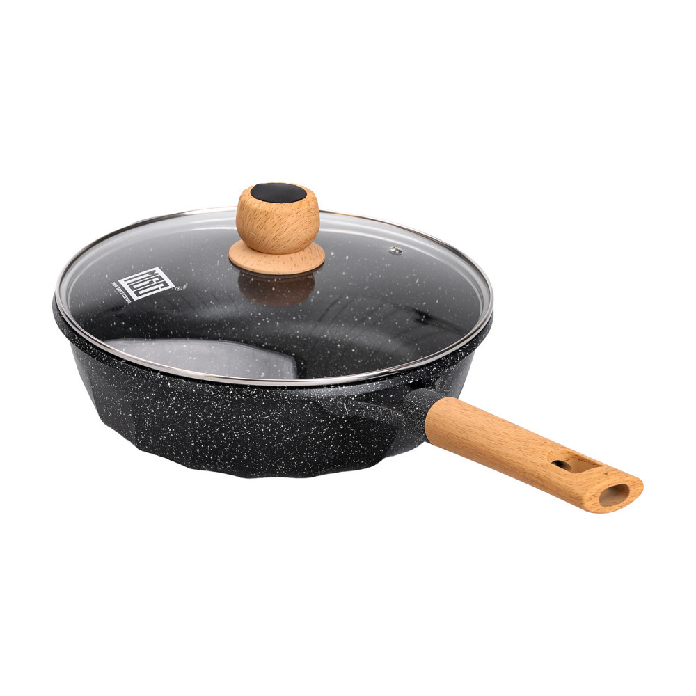 Алюмінієвий сотейник 4,3 л мармуровий з антипригарним покриттям Ø 28 см чорний MGC HP-4-437B Коломия - фото 5