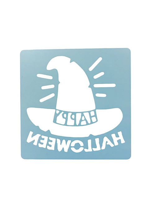 Трафарет на Хелловіна Капелюх 13 на 13 см сірий Київ - фото 2