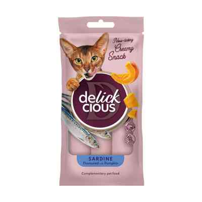 Лакомство для котов Delickcious Сардина с добавлением тыквы 4 х 15 г (4820269141636) Винница