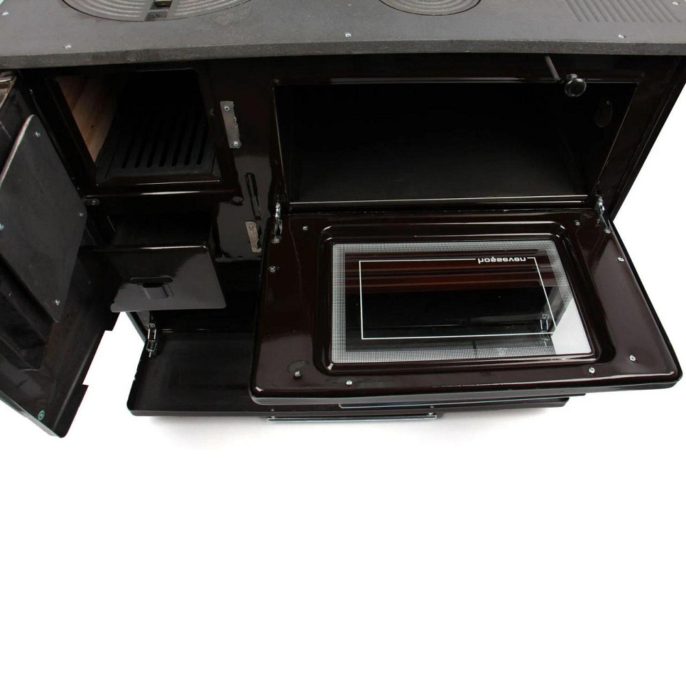 Піч-кухня на дровах та вугіллі Hosseven 4010 з духовкою та варильною поверхнею 6 кВт до 50 м2 опалювально-варильна піч Туреччина Тернопіль - фото 7