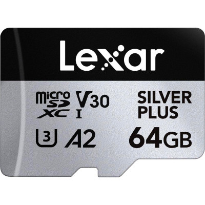 Карта пам&apos;яті Lexar 64GB microSDXC class 10 UHS-I U3 V30 A2 Professional Silver (LMSSIPL064G-BNANG) Вінниця - фото 1