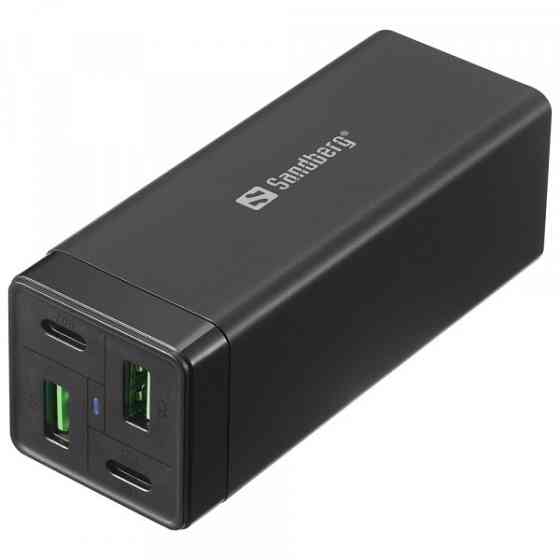 Зарядний пристрій 4xUSB 65W GaN (2xUSB-C+2xUSB-A) чорний Sandberg (441-45) Київ