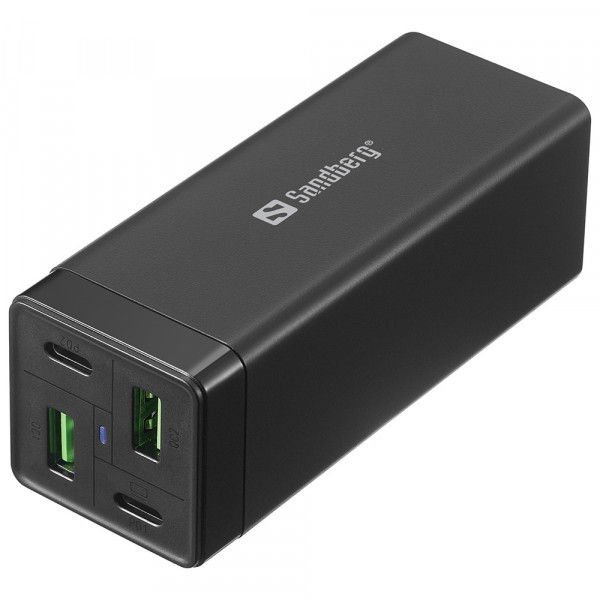 Зарядний пристрій 4xUSB 65W GaN (2xUSB-C+2xUSB-A) чорний Sandberg (441-45) Київ - фото 1