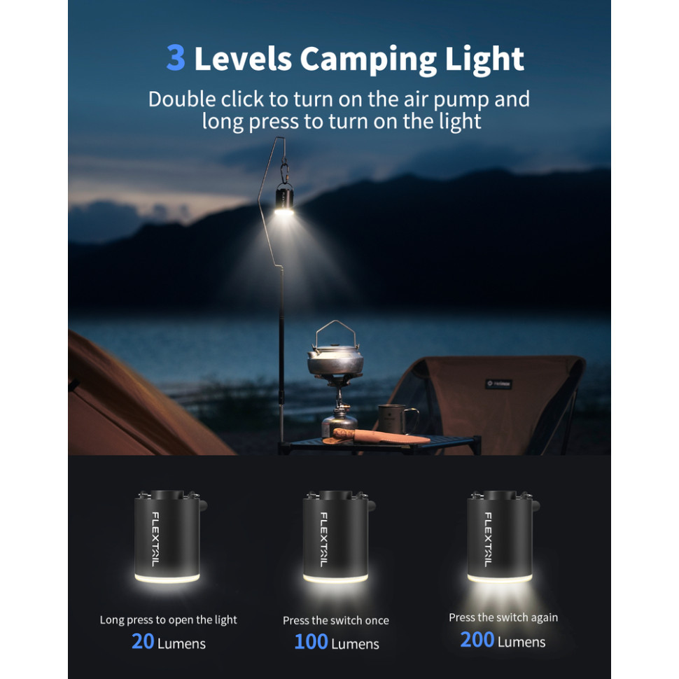 Насос-ліхтар кемпінговий Flextail Tiny Pump Х, помаранчевий Київ - фото 6