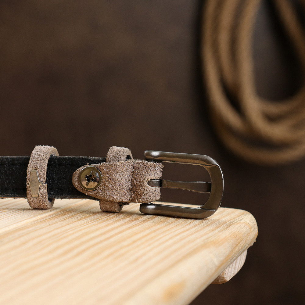 Женский замшевый ремень Vintage 20771 Серый Киев - изображение 9