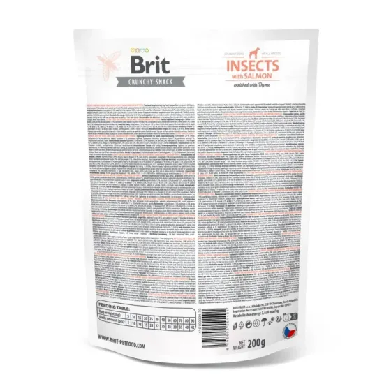 Лакомства для собак Brit Care Dog Crunchy Cracker Insects для чувствительного пищеварения, насекомые, лосось и Винница