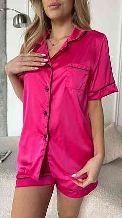 Женская базовая роскошная пижама двойка шелк Армани Малина, 46/48 Одесса