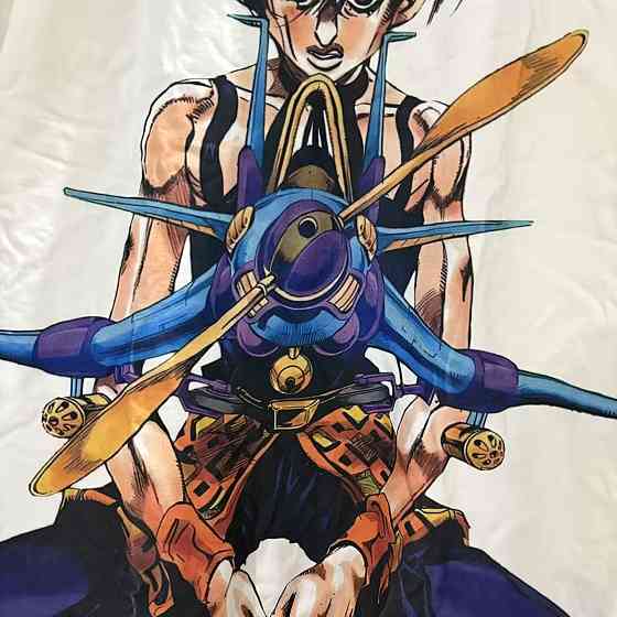 Футболка для мальчика с принтом аниме Аниме Джоджонаранкиа Гхирга Аеросмитх оверсайз (рост от 165 до 180 ) Черний Днепр