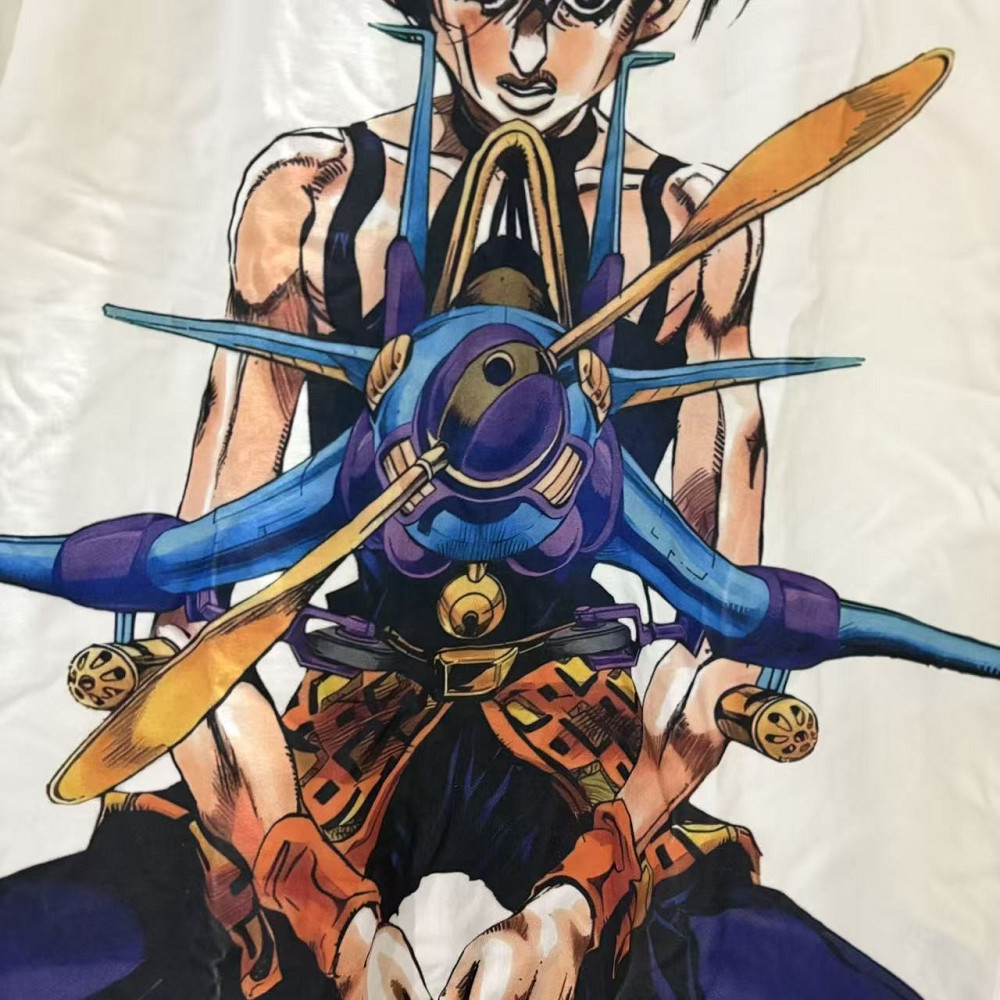 Футболка для хлопчика з принтом аніме Аніме Джоджонаранкіа Гхірга Аеросмітх оверсайз (зріст від 165 до 180) Чорний Дніпро - фото 1