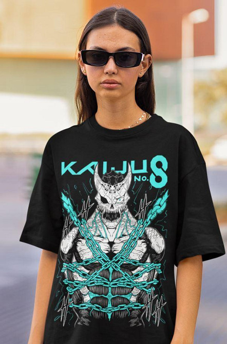 Футболка для мальчика аниме Каиджу Но Мина Схиро оверсайз (рост от 165 до 180 ) Черний AnimeJ1150m Днепр - изображение 3