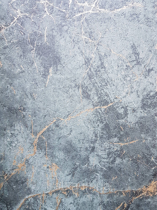 Обои виниловые на флизелине Grandeco Textured vibes 0.53x10 под камень мрамор зеленые изумрудные золотистые Киев - изображение 2