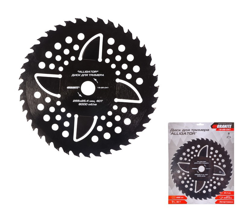 Диск для тримера GRANITE "ALLIGATOR" 255х25.4×40Т з побідитовою напайкою загартований 19-25-041 Коломыя - изображение 1