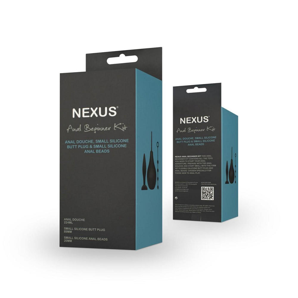 Набор новичка для анальной стимуляции Nexus ANAL BEGINNER KIT, спринцовка, анальные бусы и пробка Sex Aura Киев - изображение 4