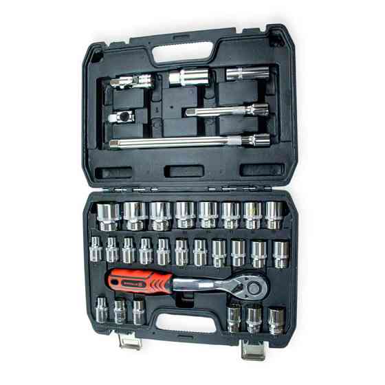 Набір інструменту 1/2" 32 шт, 8-32 мм з тріщ., подовж., кардан. перехід., подовж. Мукачево