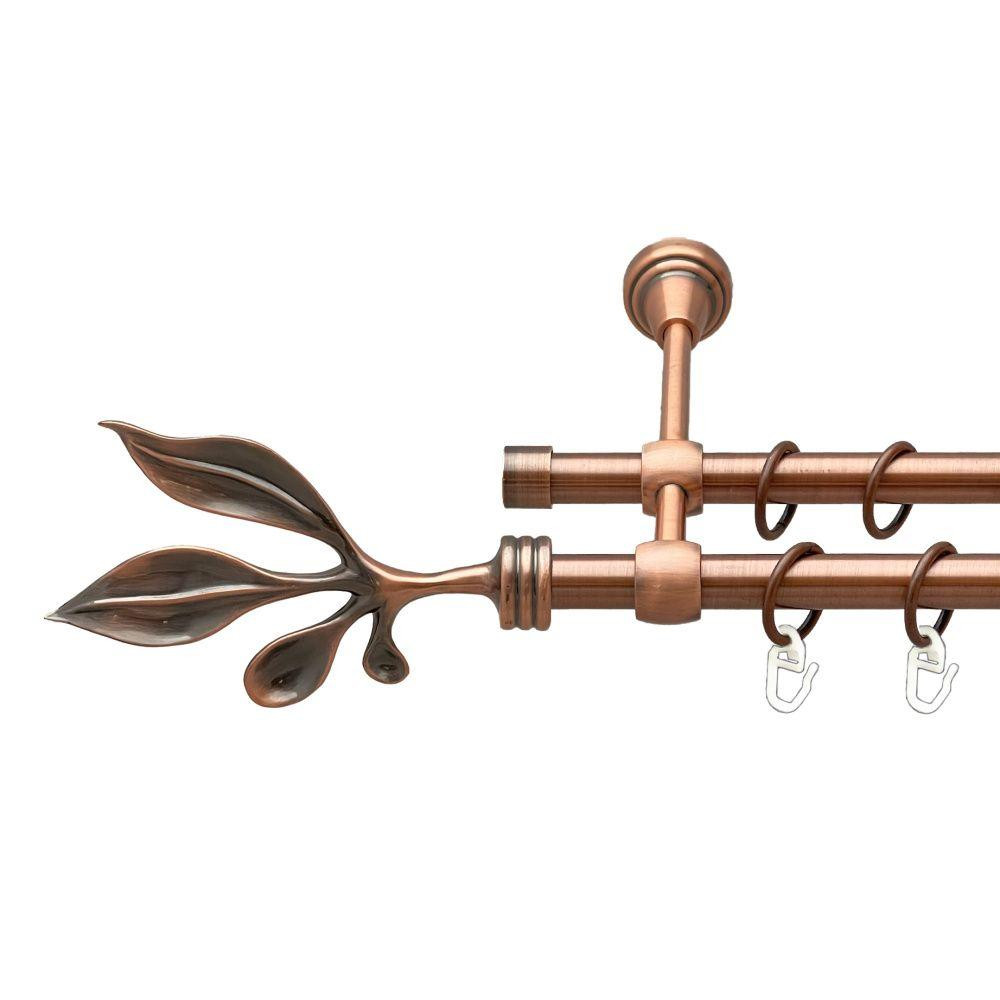 Карниз Orvit Баваро металевий дворядний литий гладка труба кільце металеве Мідь 16\16 мм 240 см (00-00019521) Львов - изображение 1