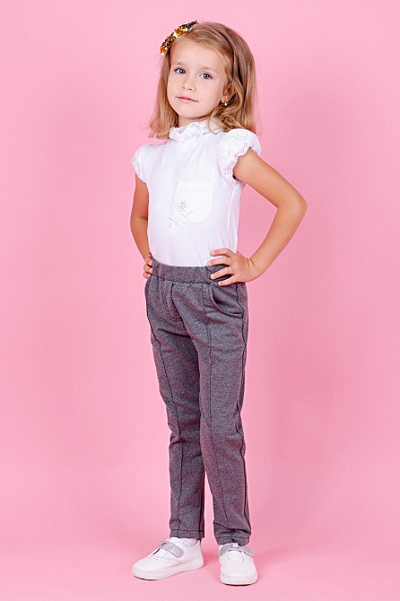 Брюки для девочек цвет серый топ Крохатушка одяг Киев - изображение 1