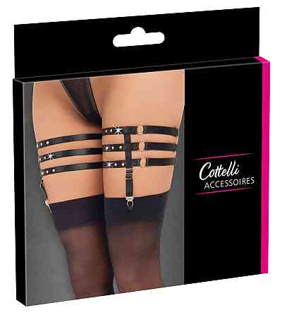 Сексуальні підв'язки для ніг із заклепками Suspender Garters Sex Aura Київ