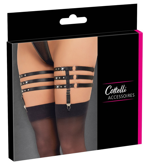 Сексуальні підв'язки для ніг із заклепками Suspender Garters Sex Aura Київ - фото 1