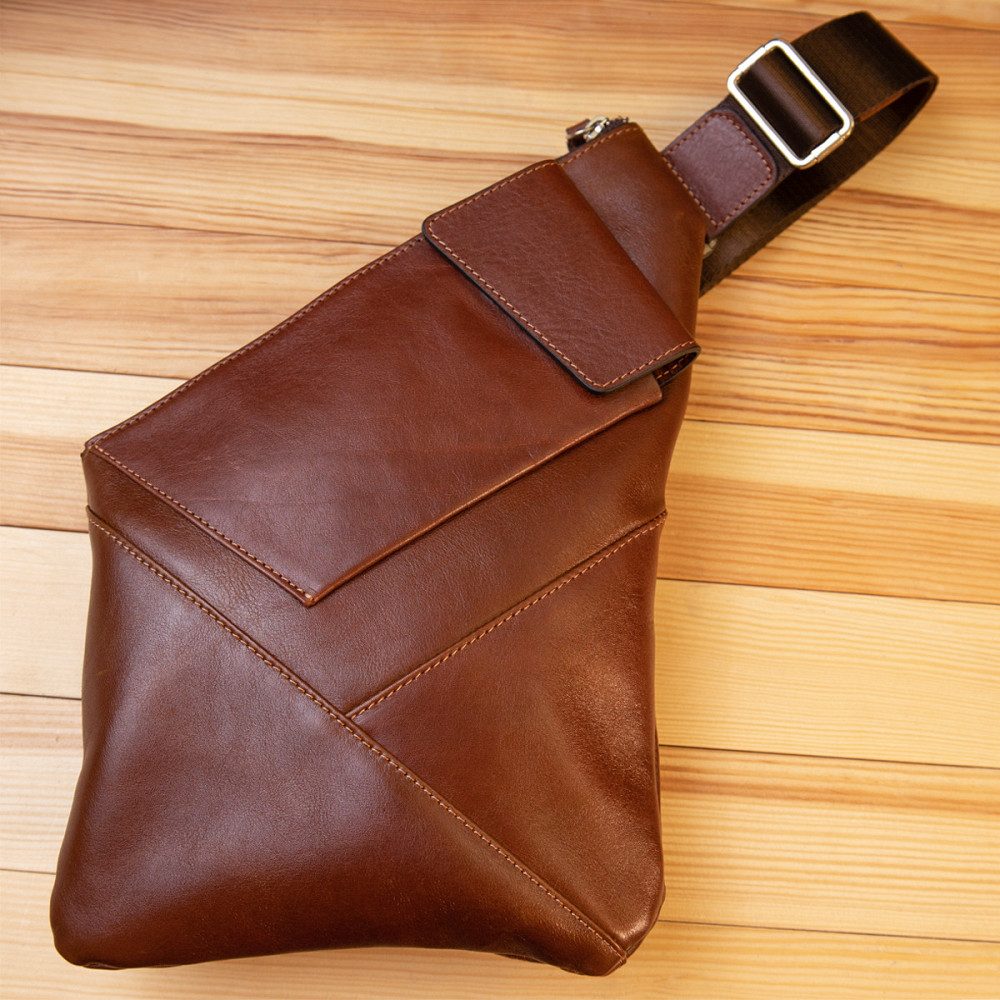 Стильная кожаная мужская сумка через плечо GRANDE PELLE 11358 Коричневый Киев - изображение 8