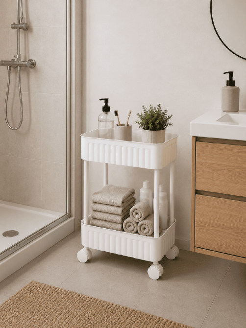 Етажерка 2-х ярусна Violet House 6021 Honeycomb WHITE 17х27х43 см (7040719) Київ - фото 7
