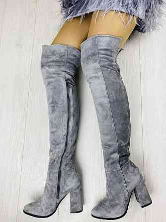 Nivelle Ботфорти жіночі NIVELLE сірі натуральна замша 50см висота 9см каблук (5154/48) Коломыя