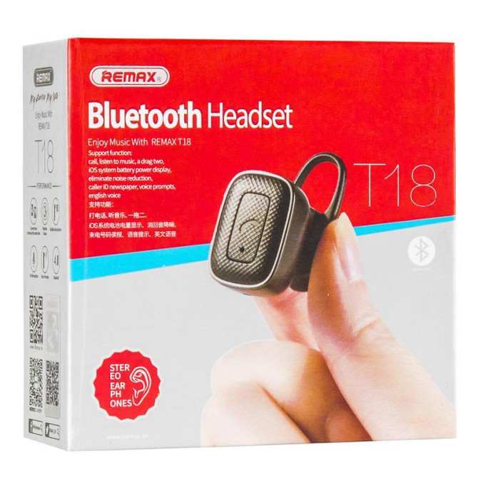 Bluetooth гарнітура Remax RB-T18 black Вінниця - фото 8