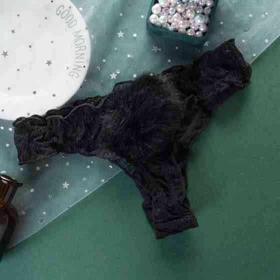 Трусики з хвостиком чорні - розмір 42-46, хвостик знімається Київ