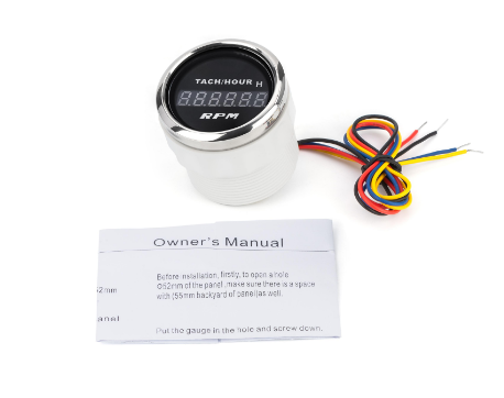 Цифровой Тахометр Со Счетчиком Моточасов I Gauge 52Mm (Черный) Led Дисплей Дніпро
