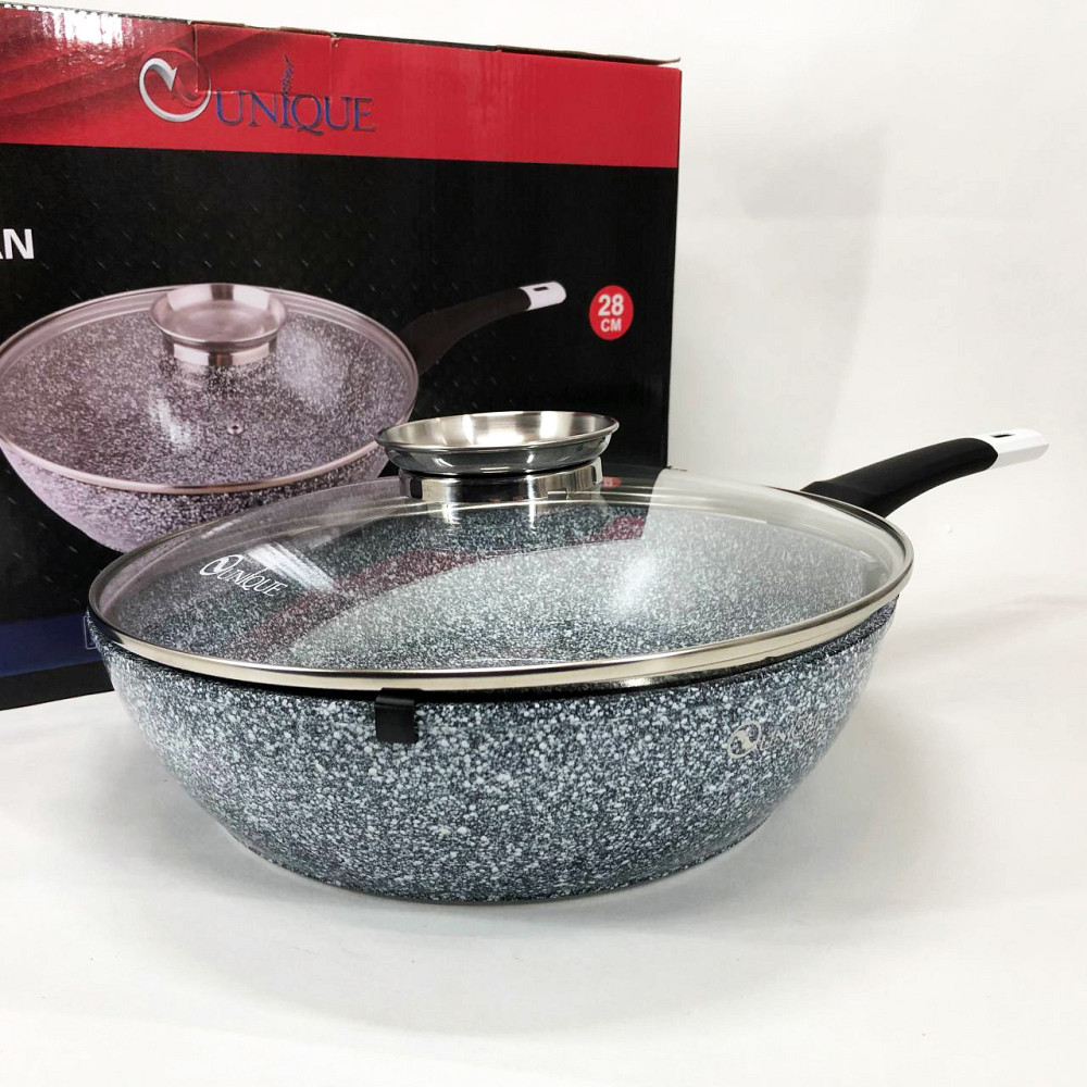 Алюмінієві сковорідки з антипригарним покриттям UNIQUE UN-5172 28 см, Сковорода для варіння TP-18 Івано-Франківськ - фото 8